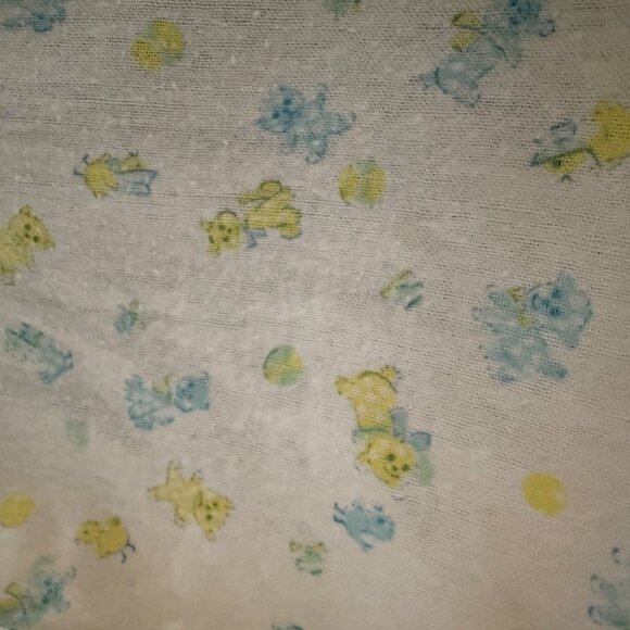 Vintage Baby Receiving Blanket With Yellow & Blue Bears Pattern - Picture 5 of 5